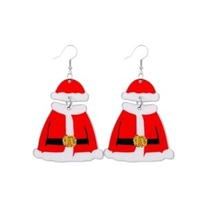 Acrylic Santa Outfit Christmas Dangle Earrings